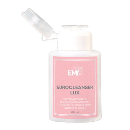E.Mi, Обезжириватель ногтевой пластины Eurocleanser Lux (помпа), 200 мл