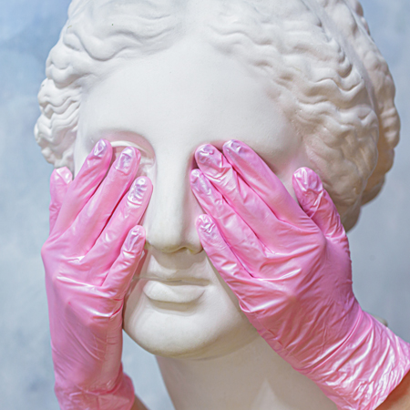 Перчатки нитриловые (перломутро-розовые) Adele "XS" 100шт/упк 