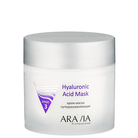 6002 ARAVIA Professional Крем-маска супер увлажняющая Hyaluronic Acid Mask, 300 мл.