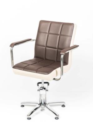 Кресло парикмахерское Лего  коричневый 37 DPCV (1,42)/бока слоновая кость DPCV (1,42)