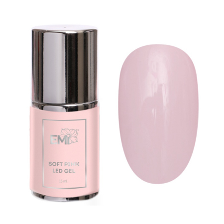 E.Mi, Гель для моделирования Soft Pink LED Gel в бутылочке, 15 мл