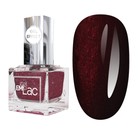 E.MiLac, Ультрастойкий лак Gel Effect Страстная вишня №123, 9 мл