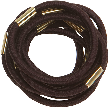 RE022 DEWAL Резинки для волос, коричневые., maxi 10 штуп