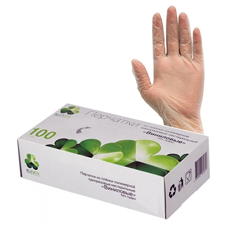 Перчатки виниловые неопудренные MediOk, размер M, 100 шт/упк 