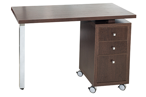 Маникюрный стол Классика на колесах высокий нижний ящик