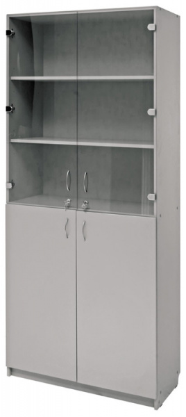 Шкаф №2.2 двойной дверцы стекло с замками