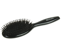 BRWT62 DEWAL Щетка массажная BLACK деревянная, нат.щетина + пластиковый штифт, 11рядов