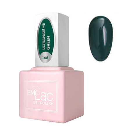 E.MiLac, Гель-лак №168 Зеленый ультрамарин Fashion Queen, 9 мл