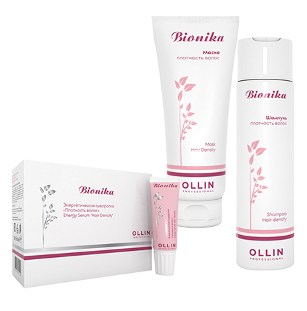 Ollin, Набор BioNika "Плотность волос" (шампунь 250 мл, маска 200 мл, сыворотка 10*15 мл)
