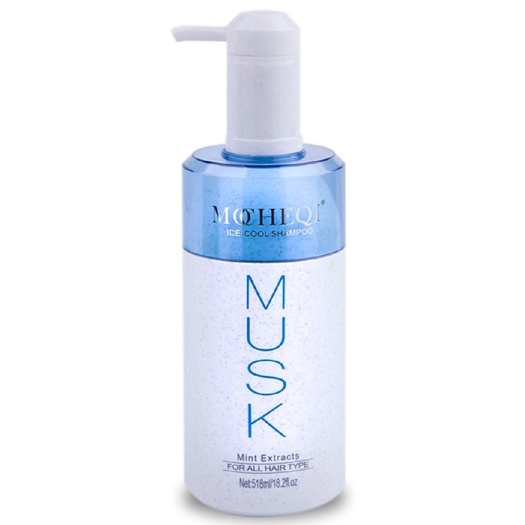 1e570702-b78c-11ea-9718-001e67fb60ab〵MOCHEQI Musk, Шампунь холодный лёд с мятой для всех типов волос Ice-Cool Shampoo, 518 мл_1 (1)
