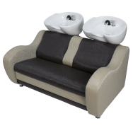 Парикмахерская мойка Дуэт двухместная с глубокими раковинами