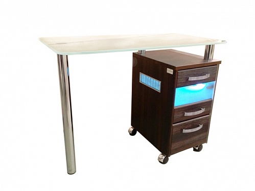 Маникюрный стол PS 1 UF стеклянная столешница встроенный УФ-блок
