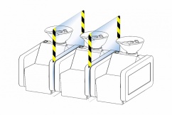 Защитный экран для парикмахерских моек крепление к потолку