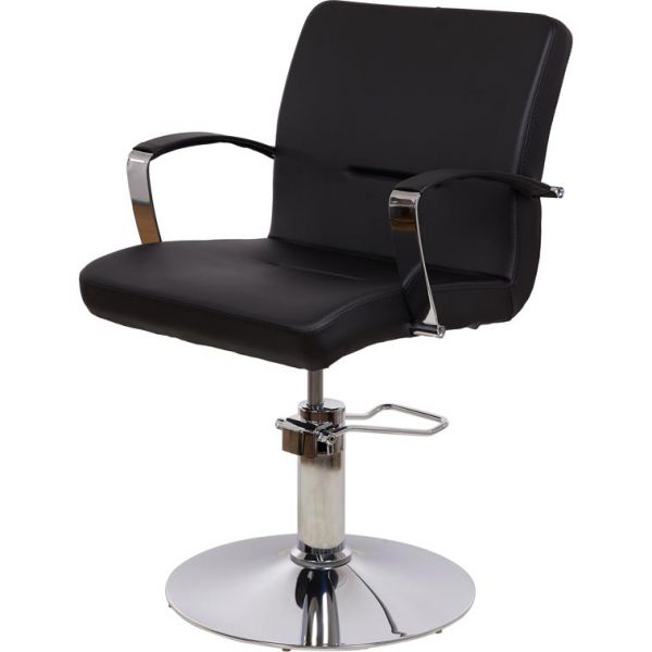 Парикмахерское кресло Юнипро основание гидравлика хромированный круг (цвет Krit08 слоновая кость)