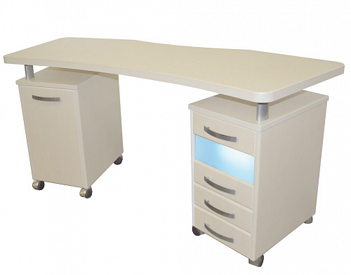 Маникюрный стол PS 2 UF фигурная столешница встроенный УФ-блок