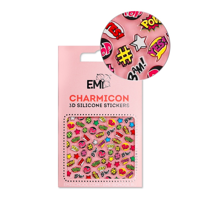 E.Mi, 3D-стикеры №128 Поп-Арт Charmicon 3D Silicone Stickers
