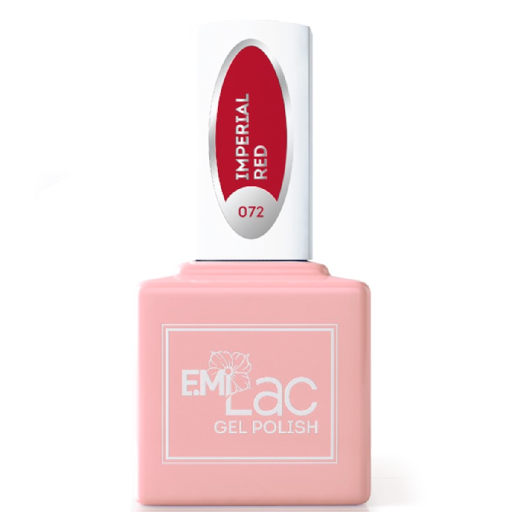 6d9dfa58-4062-11eb-ba86-001e67fb60ab〵E.MiLac, Гель-лак №072 Императорский красный Dolce Vita, 9 мл_1