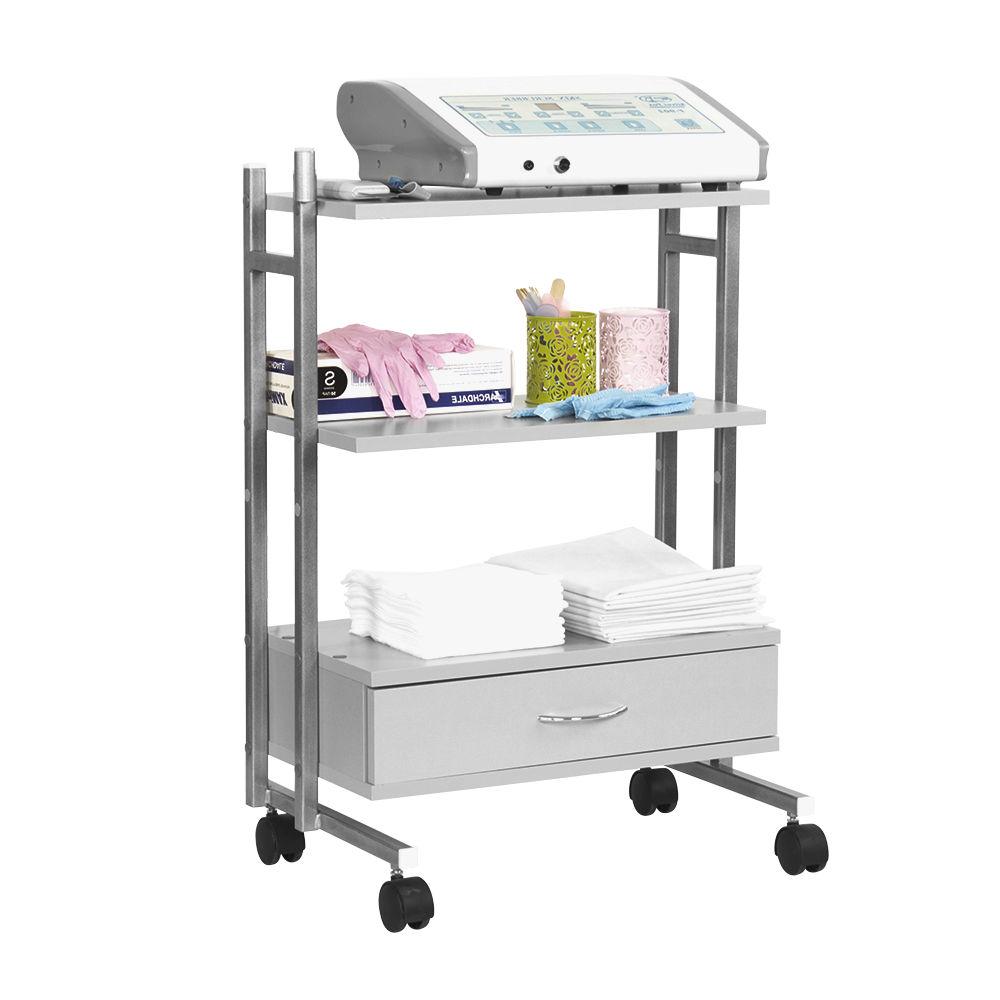 Тележка косметологическая Трио МД серебро