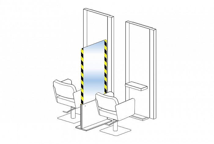 Защитный экран для парикмахерских кресел устойчивый и безопасный