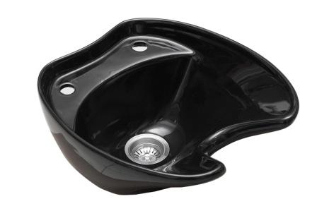 Раковина глубокая 0356 черная со сливом