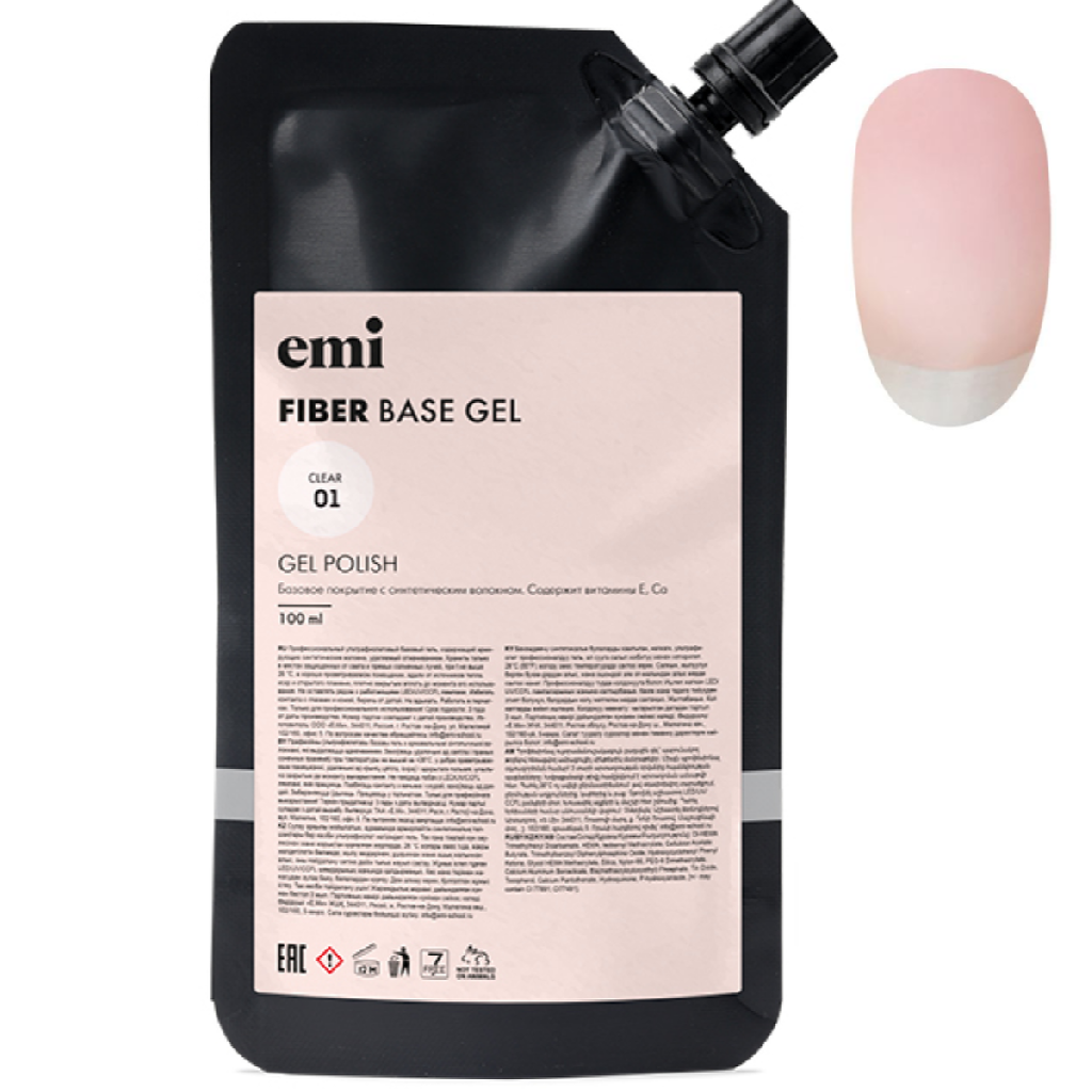 368470ed-fe7e-11eb-ba9e-001e67fb60ab〵E.MiLac, Файбер-база №1 Fiber Base Gel Clear, 100 мл_0 (1)