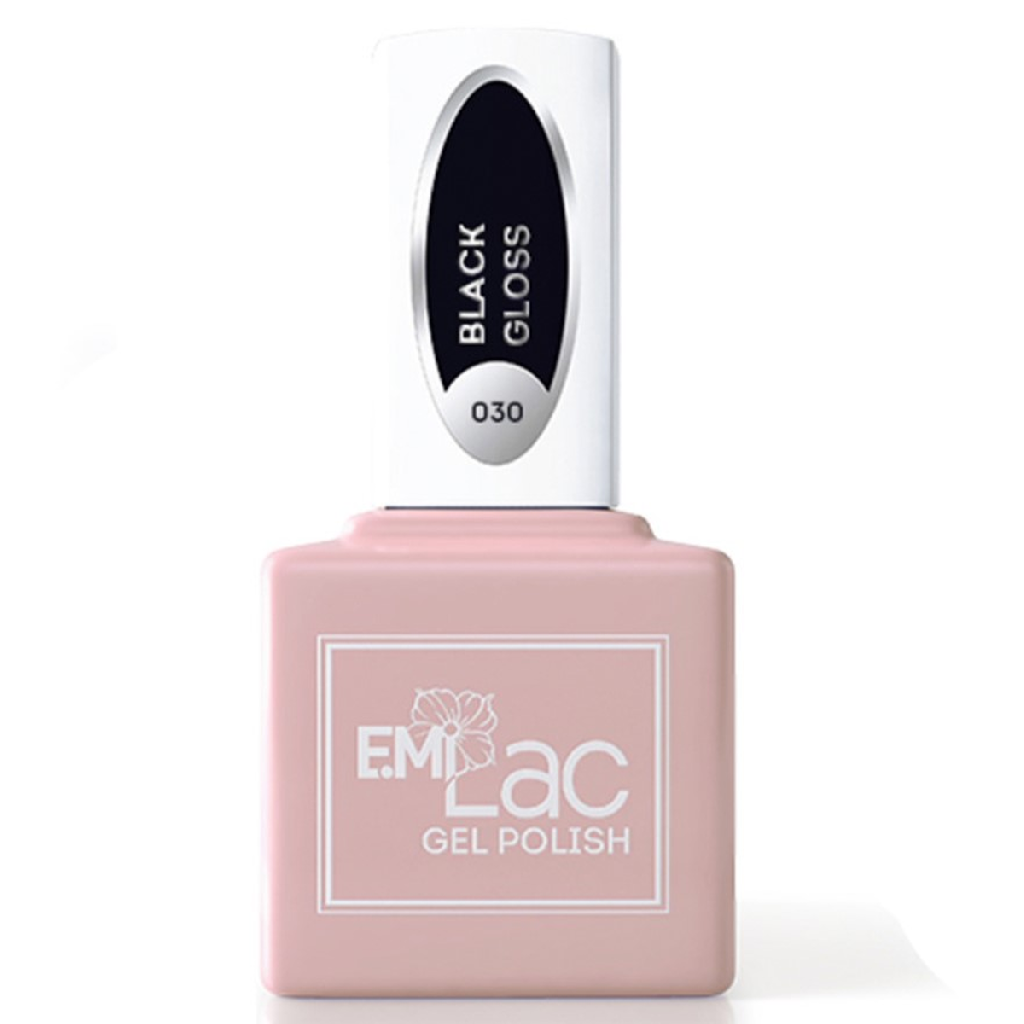 61921e68-4062-11eb-ba86-001e67fb60ab〵E.MiLac, Гель-лак №030 Черный глянец, 9 мл_0