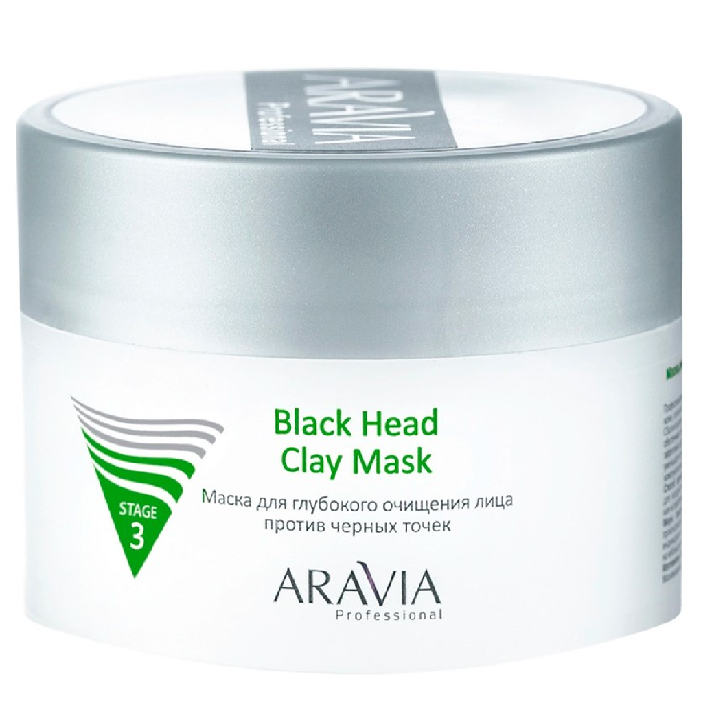 e4882c85-b707-11ec-9305-f02f7487fc7c〵ARAVIA Professional, Маска для глубокого очищения лица против черных точек BlackHeadClayMask,150мл_0