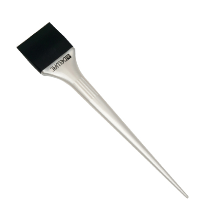 DEWAL, Кисть-лопатка для окрашивания корней, силиконовая, черная с белой ручкой, узкая, 44 мм