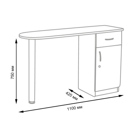 картинка Стол маникюрный Бридж выводится из ассортимента от магазина "БьютиОпт"