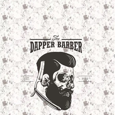 MASTER Professional, Пеньюар DAPPER BARBER на крючках 140 160 белый с рисунком