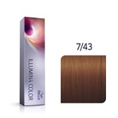 Wella, Крем-краска Illumina Color  7/43 Блонд красно - золотистый, 60мл