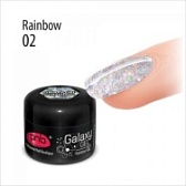 PNB, Гель Гэлэкси 02 UV LED Galaxy Gel Rainbow, глиттер