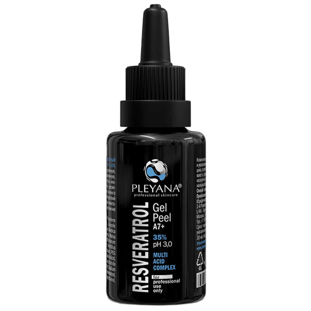 Pleyana, Мультикислотный гель-пилинг с Ресвератролом (А 7+,35% рН 3,0), 30 мл
