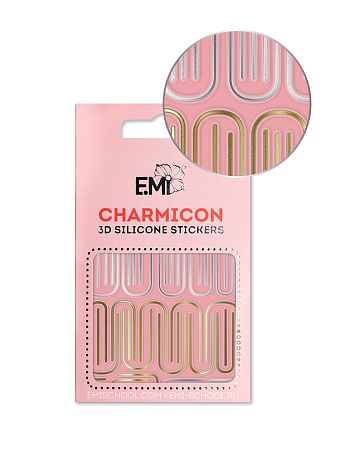 E.Mi, 3D-стикеры №147 Изогнутые линии Charmicon 3D Silicone Stickers
