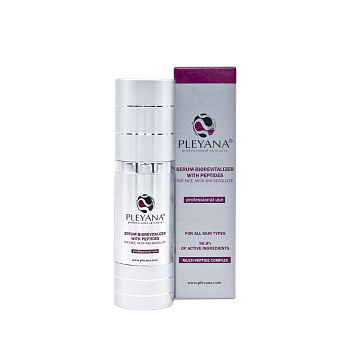 Pleyana, Сыворотка-биоревиталайзер с пептидами для кожи лица, шеи и декольте, 30 мл