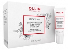 Ollin, Энергетическая сыворотка для окрашенных волос "Яркость цвета" BioNika, 10х15 мл