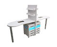 Маникюрный стол PS 2 UFV PL встроенные УФ-блоки полки под лаки вытяжки в комплекте
