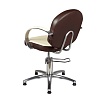 Парикмахерское кресло Орион Люкс (обивка коричневый матовый №43/бока слоновая кость№9)