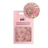 E.Mi, 3D-стикеры №134 Цветы MIX Charmicon 3D Silicone Stickers