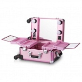 Мобильная студия визажиста LC 006 розовая с подсветкой