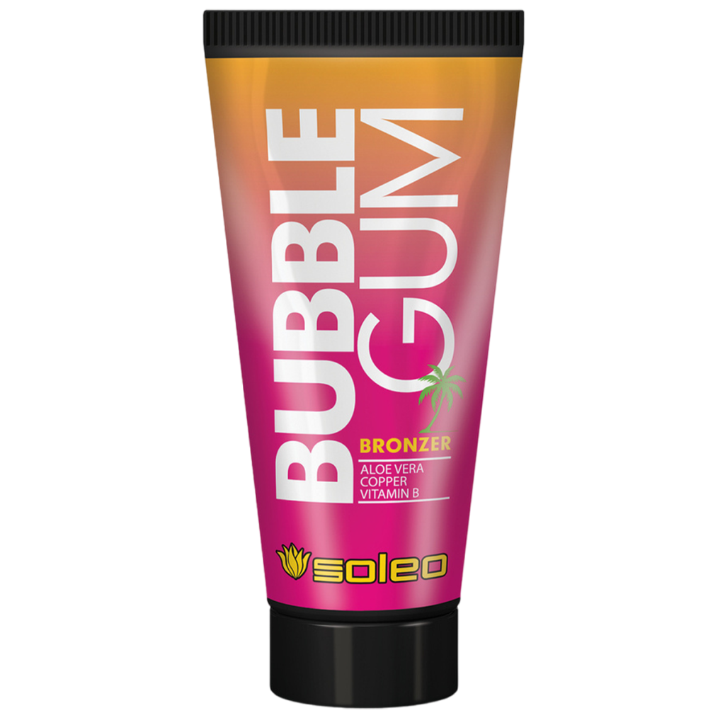 SOLEO, Бронзатор BUBBLE GUM с ускорителем загара с алоэ, медью и витамином В 150 мл