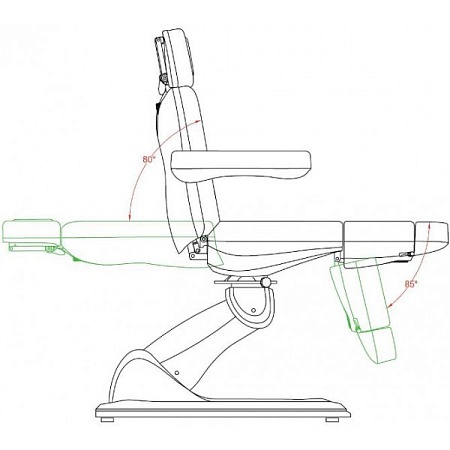 Педикюрное кресло P33 трехмоторное с уникальной функцией поворота кресла 0-240°