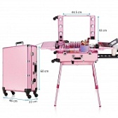 Мобильная студия визажиста LC 004 розовая с подсветкой большой размер