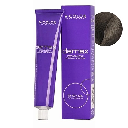 V-Color, Краска для волос Demax 6.17 Тёмно-Русый Пепельно-Шоколадный , 60 мл