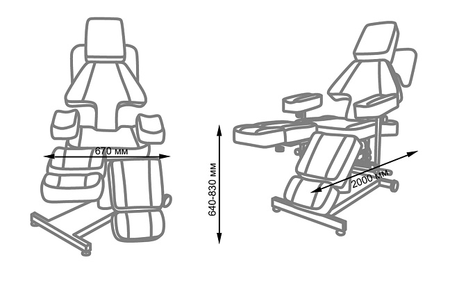 Кресло для тату салона Таурус на гидравлике с поворотными подножками