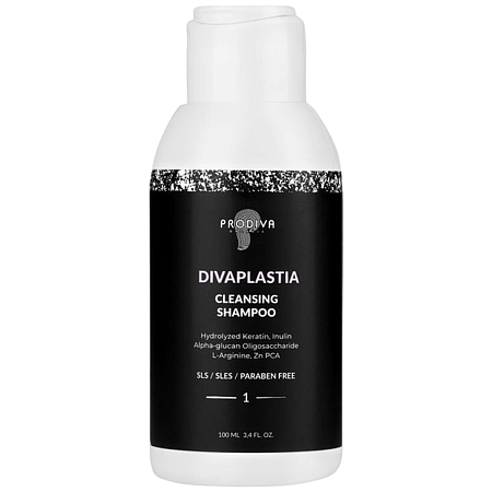 Prodiva, Шампунь глубокого очищения бессульфатный - PH 8,0 DIVAPLASTIA Cleaning Shampoo, 100 мл