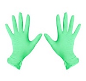 Перчатки нитриловые (зеленые) Benovy "XS" 100шт/упк 