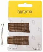 Harizma, Невидимки волна 50 мм, коричневые, 24 шт.