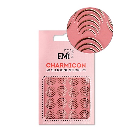 E.Mi, 3D-стикеры №115 Лунулы золото Charmicon 3D Silicone Stickers
