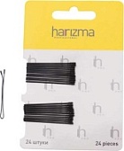 Harizma, Невидимки прямые 40 мм, черные, 24 шт.